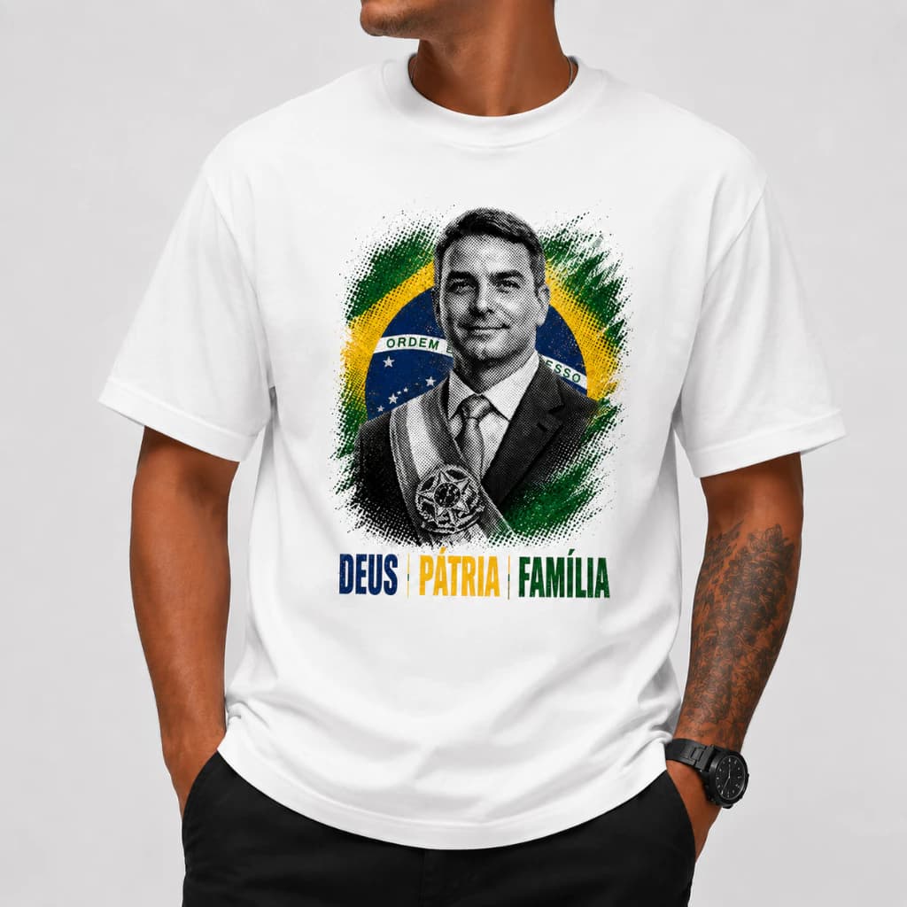 Camiseta Masculina Brasil Deus Pátria Família Unissex
