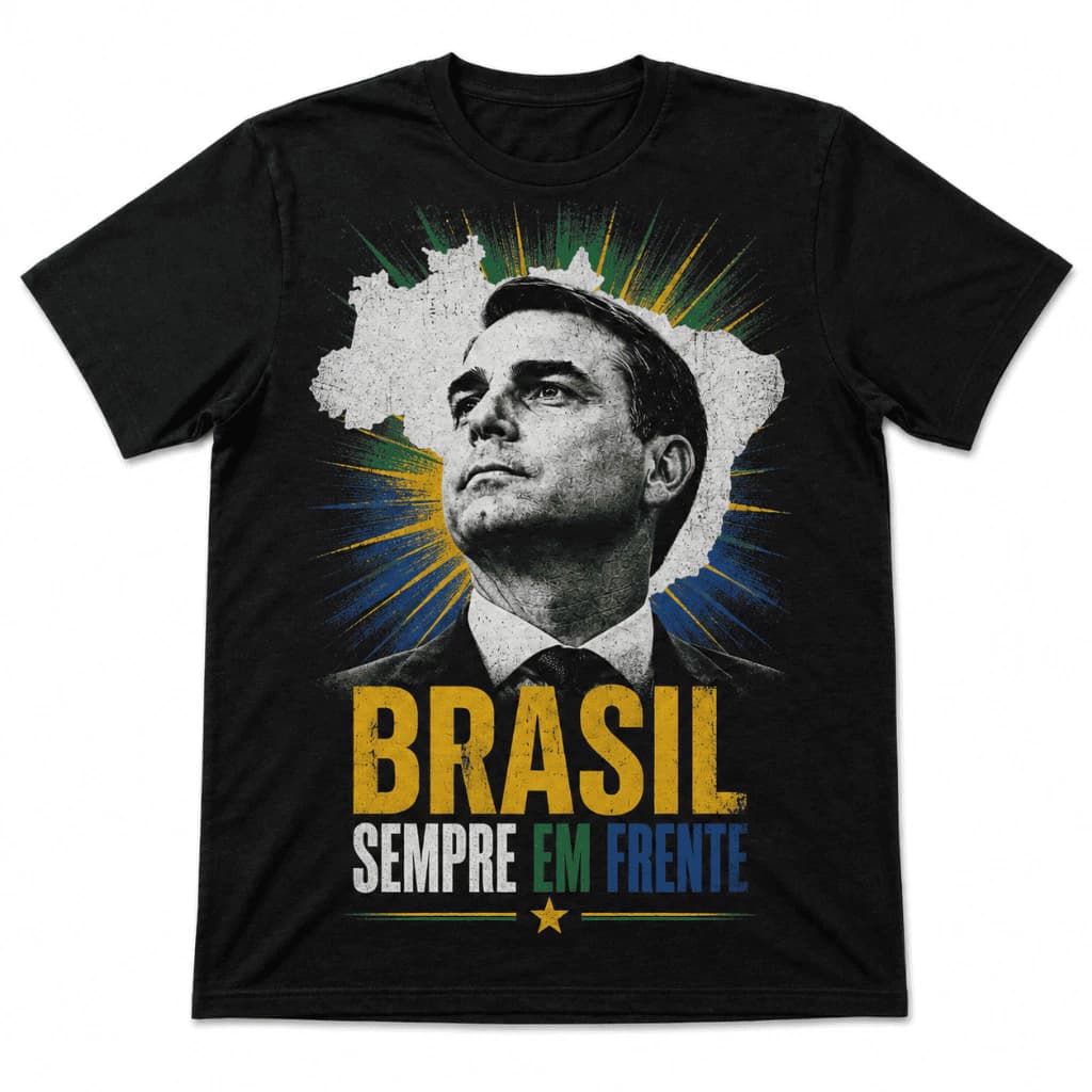Camiseta Brasil Sempre em Frente — estampa frontal